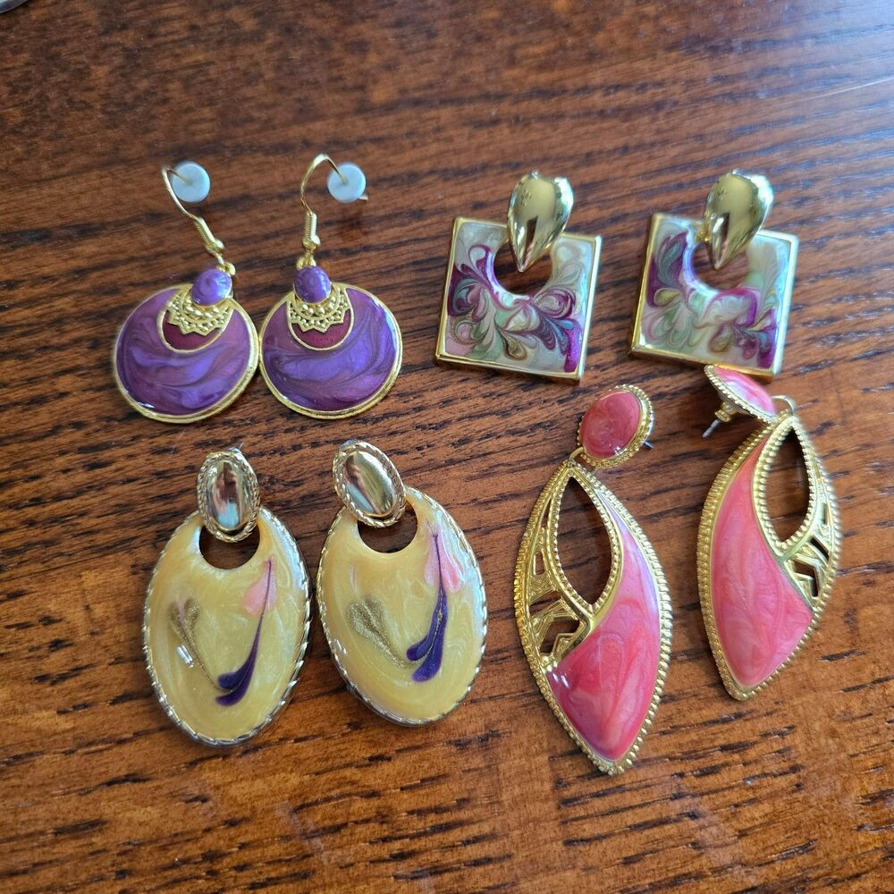 4 Pair of Vintage Edgar Berebi Pierced Earrings